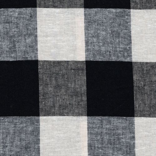 Tissu lin/viscose carreaux 6X6 cm noir Tissu lin/viscose carreaux 6X6 cm noir
