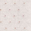 Tissu viscose/lin brodé pois nude fond naturel