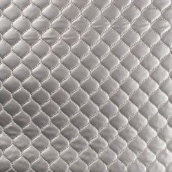 Tissu matelassé rétro métalisé argent92% PE 8% SP larg 145