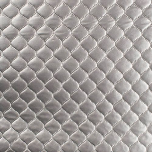 Tissu matelassé rétro métalisé argent92% PE 8% SP larg 145 Tissu matelassé rétro métalisé argent92% PE 8% SP larg 145