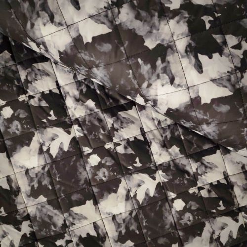 Tissu doudoune matelassé camouflage noir Tissu doudoune matelassé camouflage noir