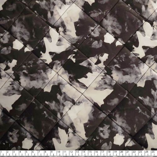 Tissu doudoune matelassé camouflage noir Tissu doudoune matelassé camouflage noir