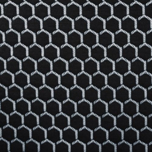Tissu jersey quilt alvéoles noir et blanc Tissu jersey quilt alvéoles noir et blanc