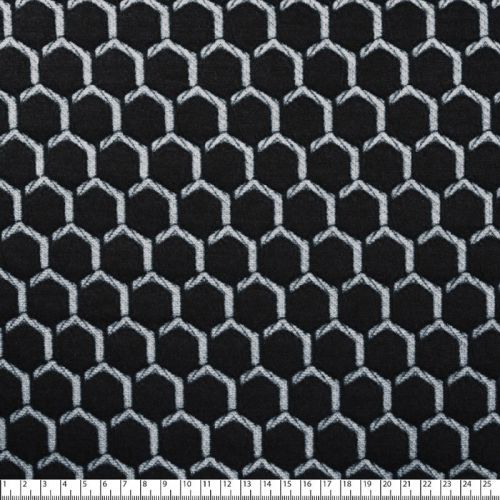 Tissu jersey quilt alvéoles noir et blanc Tissu jersey quilt alvéoles noir et blanc