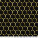 Tissu jersey quilt alvéoles noir et anis