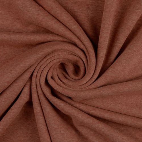 Tissu sweat minky chiné terracotta Tissu sweat minky chiné terracotta