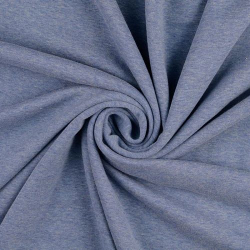 Tissu sweat minky chiné bleu jean Tissu sweat minky chiné bleu jean