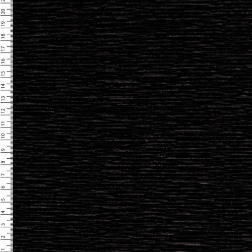 Tissu plissé chenille velours noir et lurex argent Tissu plissé chenille velours noir et lurex argent
