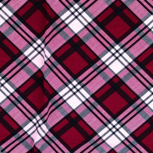 Tissu popeline de viscose carreaux rouge et rose Tissu popeline de viscose carreaux rouge et rose