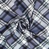 Tissu popeline de viscose carreaux bleu