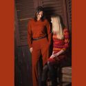 Tissu jersey twill uni terracotta