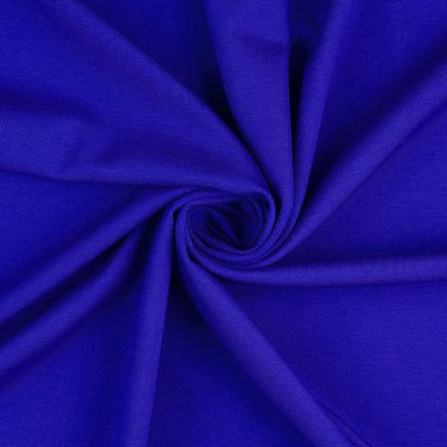 Tissu jersey punta di Roma uni bleu électrique Tissu jersey punta di Roma uni bleu électrique