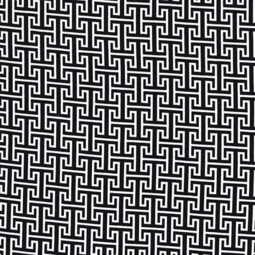 Tissu twill viscose stretch Labyrinthe noir et blanc