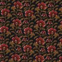 Tissu viscose pétunias fond noir