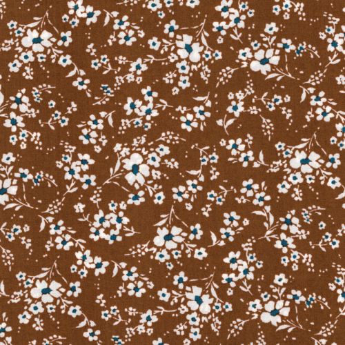 Tissu viscose petites fleurs marron Tissu viscose petites fleurs marron