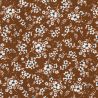 Tissu viscose petites fleurs marron