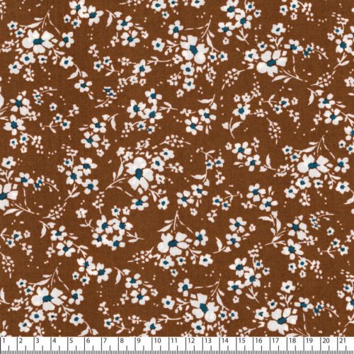 Tissu viscose petites fleurs marron Tissu viscose petites fleurs marron