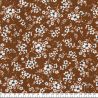 Tissu viscose petites fleurs marron
