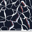 Tissu viscose stretch Salma fond bleu marine 