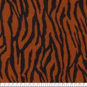 Tissu viscose zèbre noir fond fauve