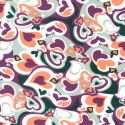 Tissu sweat fin hearts power violet 