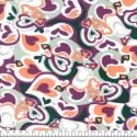 Tissu sweat fin hearts power violet 