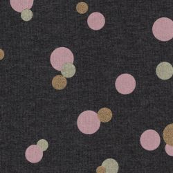 Tissu sweat pois glitter fond gris chiné Poppy