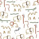 Tissu sweat savane fond blanc Poppy