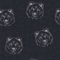 Tissu sweat ours fond gris anthracite chiné Poppy