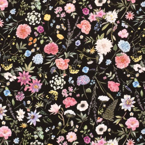 Tissu sweat fleurs romantique impression digitale Tissu sweat fleurs romantique impression digitale