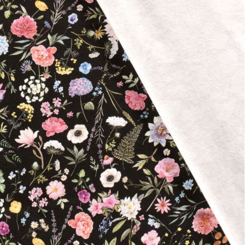 Tissu sweat fleurs romantique impression digitale Tissu sweat fleurs romantique impression digitale