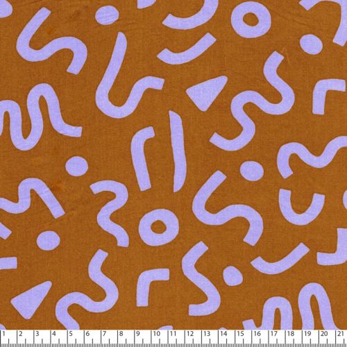 Tissu viscose Eco Vero Boho Géo Nerida Hansen ocre/parme Tissu viscose Eco Vero Boho Géo Nerida Hansen ocre/parme