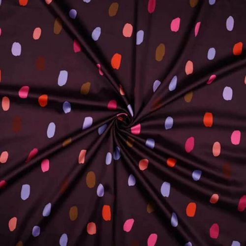 Tissu satin de coton Summer dots Nerida Hansen prune Tissu satin de coton Summer dots Nerida Hansen prune