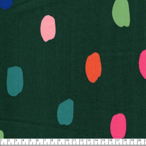 Tissu satin de coton Summer dots Nerida Hansen émeraude Tissu satin de coton Summer dots Nerida Hansen émeraude