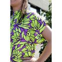 Tissu viscose Eco Vero Inked bouquet Nerida Hansenviolet/anis