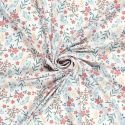 Tissu maillot de bain fleurs fond écru UPF50