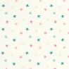 Tissu maillot de bain étoiles fond écru UPF50