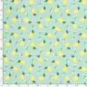 Tissu maillot de bain citrons fond vert UPF50