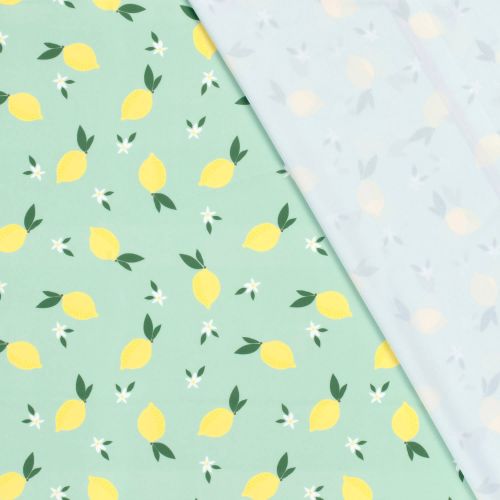 Tissu maillot de bain citrons fond vert UPF50 Tissu maillot de bain citrons fond vert UPF50