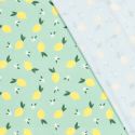 Tissu maillot de bain citrons fond vert UPF50