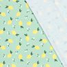 Tissu maillot de bain citrons fond vert UPF50