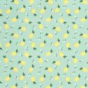 Tissu maillot de bain citrons fond vert UPF50