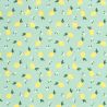 Tissu maillot de bain citrons fond vert UPF50