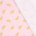 Tissu maillot de bain oranges fond rose UPF50 