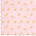 Tissu maillot de bain oranges fond rose UPF50 