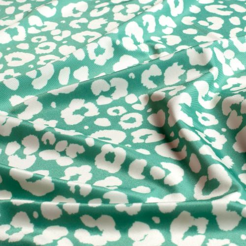 Tissu maillot de bain léo fond menthe UPF50 Tissu maillot de bain léo fond menthe UPF50
