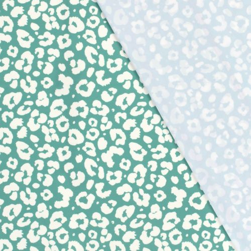 Tissu maillot de bain léo fond menthe UPF50 Tissu maillot de bain léo fond menthe UPF50