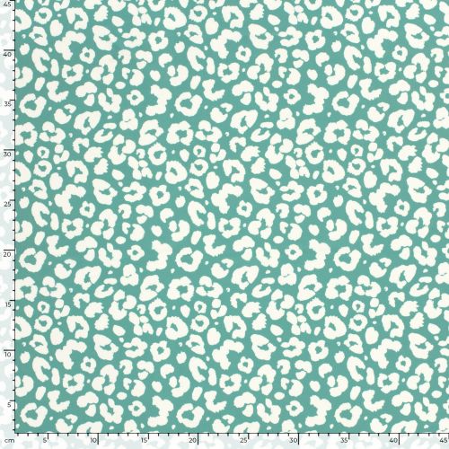 Tissu maillot de bain léo fond menthe UPF50 Tissu maillot de bain léo fond menthe UPF50