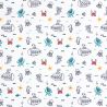 Tissu maillot de bain sous marins fond blanc UPF50