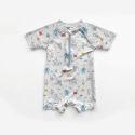 Tissu maillot de bain sous marins fond blanc UPF50